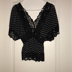 Sheer polka dot blouse